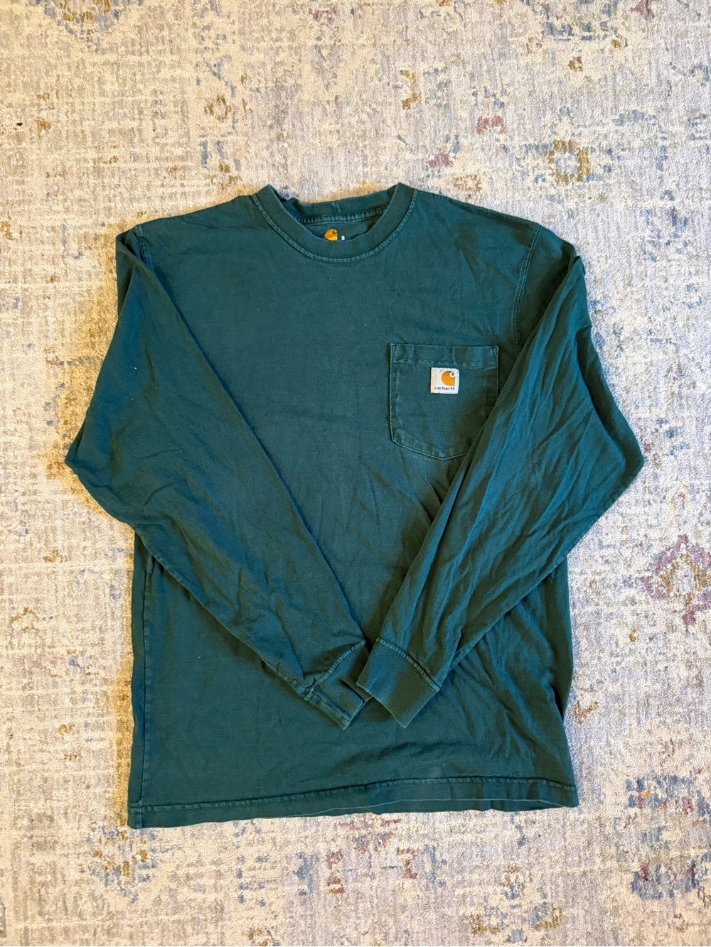 Carhartt Men's Long Sleeve Pocket Tee in Forest Green
